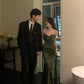 Dark Green Mermaid Spaghetti Strap Satin Prom Dress Wedding Guest Dress Date Dress SH4442