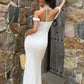 Sexy White Mermaid Spaghetti Strap Lace Long Prom Dress Evening Dress SH5752