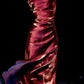Charming Mermaid Spaghetti Strap Burgundy Satin Prom Dress Evening Dress SH2184