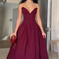 Gentle A Line Sweetheart Neck Corset Purple Satin Tulle Party Dress Wedding Guest Dress SH2932
