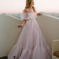 Light Pink Ball Gown Off the Shoulder Lace Organza Date Dress Prom Dress Birthday Dress SH3890