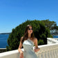 Elegant Sheath Halter Lace Satin Open Back Long Prom Dress Evening Dress SH2631