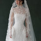 Elegant A Line Long Sleeve High Neck White Lace Long Wedding Dress SH8724
