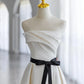 White A Line Strapless Sequins Satin Prom Dress Formal Evening Dress SH1635