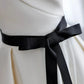 White A Line Strapless Sequins Satin Prom Dress Formal Evening Dress SH1635