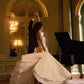 Classic Ball Gown Spaghetti Strap Pleated Simple Satin Wedding Dress SH4748