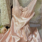 Sweet Pink 3D Rose A Line V Neck Satin Long Prom Dress Date Dress SH3931