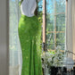 Charming Green Exquisite Sheath Beaded Chiffon Prom Dress Formal Dress Party Dress SH4025