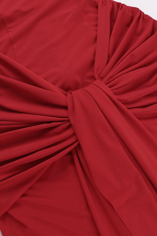Burgundy Sexy Mermaid Off the SHoulder Satin Long Prom Dress Wedding Guest Dress SH4421