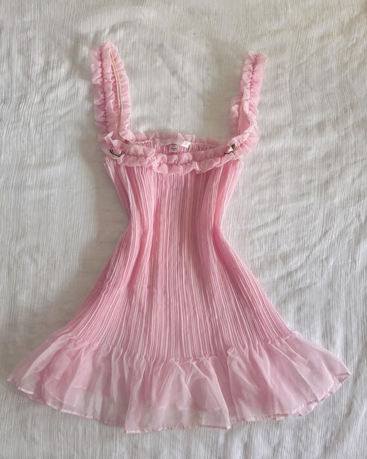 Light Pink A Line Spaghetti Straps Chiffon Short Homecoming Dress Outfits SH5719