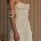 Cute A Line Off the Shoulder Ivory Chiffon Ruffle Prom Dress Graduation Prom Dress SH2583