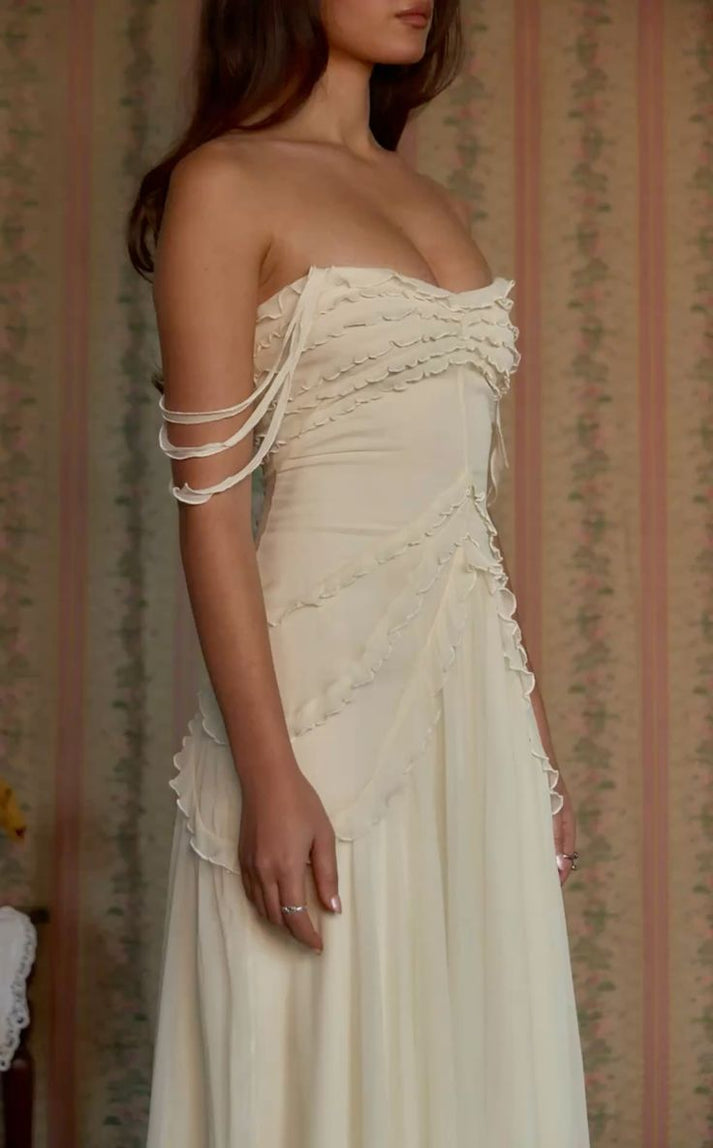 Cicinia Ivory Graduation Dresses Short Chiffon A-line Sweetheart Layered Sleeveless main image 1