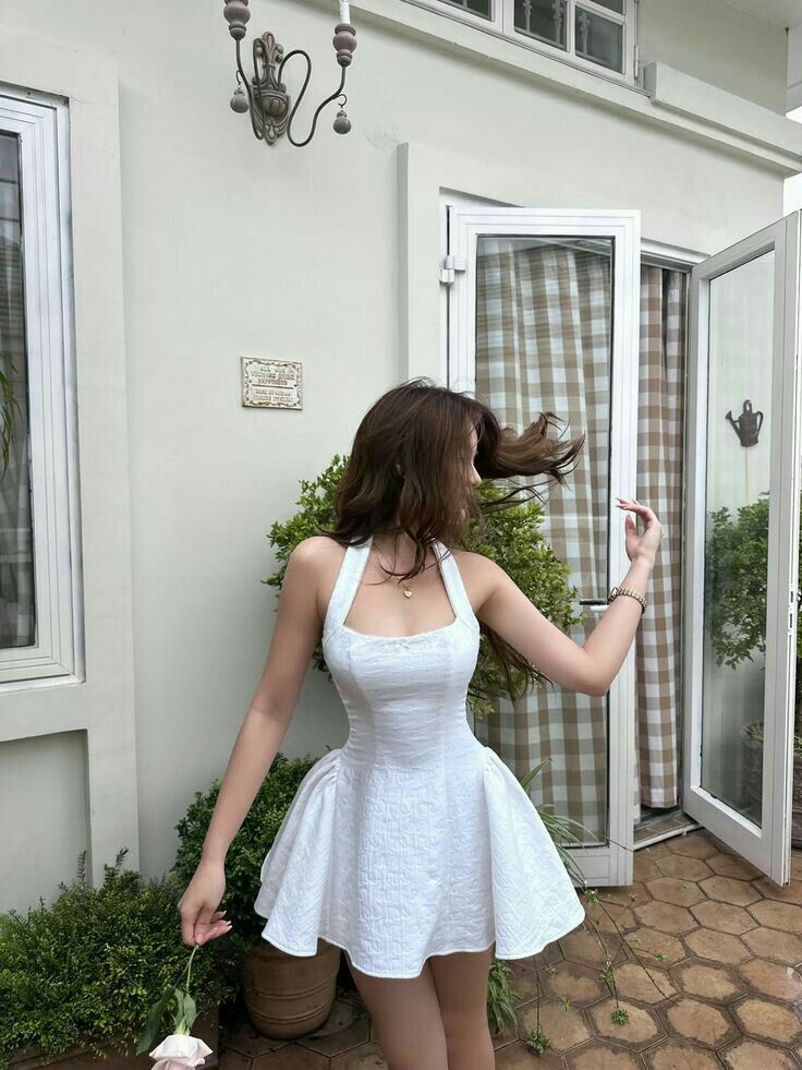 Simple White A Line Halter Satin Backless Short Prom Dress Homecoming Dress SH8363