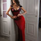 Sexy A Line Straps Ombre Burgundy Chiffon Long Prom Dress SH1232