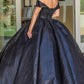 Green Ball Gown Off-the-shoulder Sequins Sweet 16 Dresses SH1651