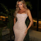 Dazzling Spaghetti-Strap Strapless Prom Dresses Evening Dress Mermaid Gem With Lace-Up Back SH5612