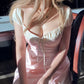 Princess Pink A Line Off the Shoulder Satin Prom Dress Evening Dress SH5756