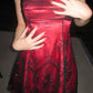 A Line Spaghetti Strap Black Applique Tulle Pink Satin Homecoming Dress Cocktail Dress SH3715