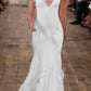 Gentle Mermaid V Neck Ruffle Light Pink Chiffon Long Prom Dress Graduation Prom Dress SH2600