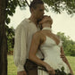 Simple Retro A Line Spaghetti Strap Satin Long Wedding Dress SH5951