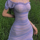 Purple Sheath Halter Tulle Open Back Homecoming Dress Party Dress SH3421