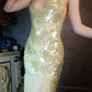Gentle Green Mermaid Spaghetti Strap Sequin Chiffon Prom Dress Evening Dress SH2670
