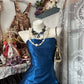 Vintage Blue A Line Strapless Pleated Satin Short Homecoming Dress Outfits SH5750