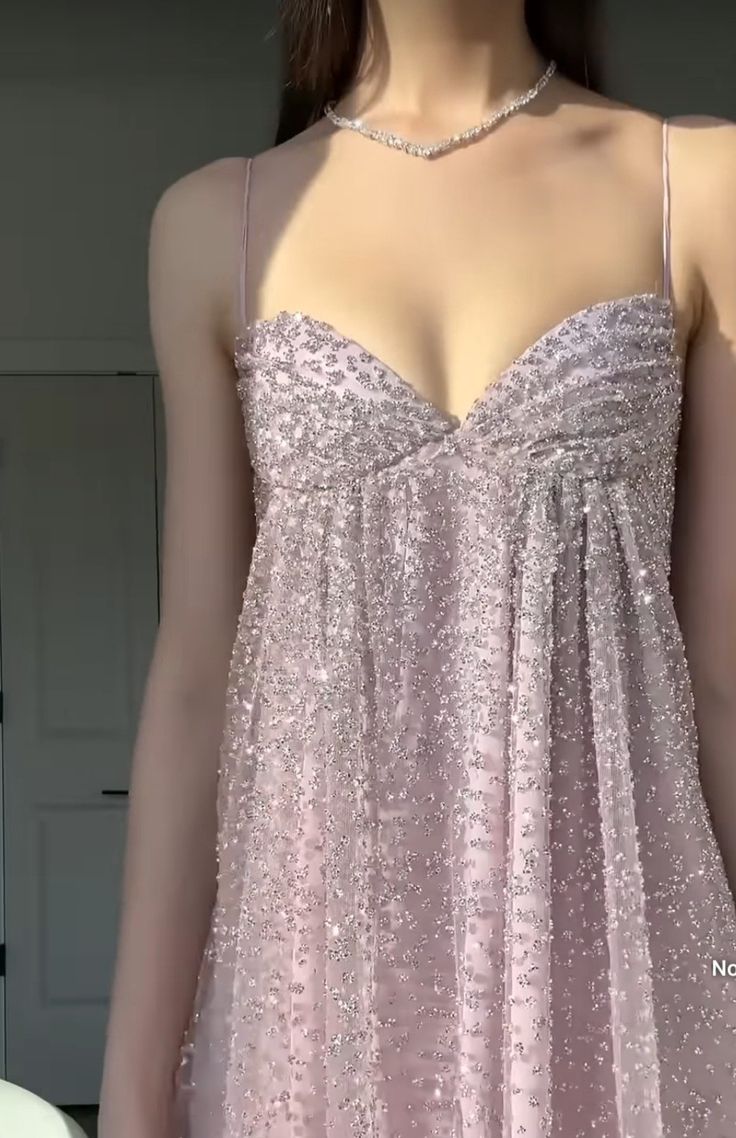 Gentle Pink A Line Spaghetti Strap Sequin Tulle Long Prom Dress Evening Dress Formal Dress SH3656