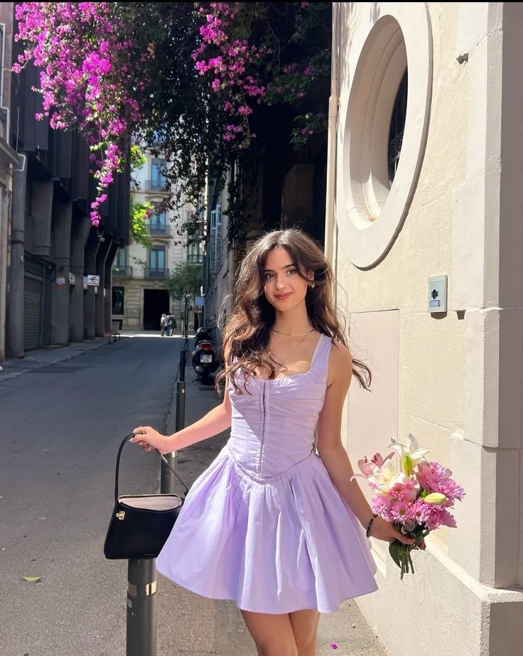 Purple A Line Strap Satin Short Prom Dress Homecoming Dress SH7597