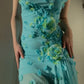 Cute A Line Off the Shoulder Flower Blue Chiffon Short Party Dress Birthday Dress SH2716