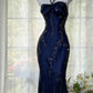 Vintage Green Mermaid Halter Beaded Chiffon Prom Dress SH5071