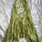 Gold Vintage Floral Satin Applique Spaghetti Straps Chiffon Prom Dresses Party Dresses SH3571