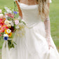 Simple Classic White A Line Strap Satin Tulle Long Prom Dress Wedding Dress SH3657