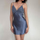 Simple Blue A Line Spaghetti Straps Chiffon Satin Short Homecoming Dress Outfits SH5745