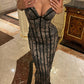 Sexy Black Lace Sheath Spaghetti Strap Long Prom Dress Evening Dress SH5761