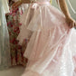 Pretty Pink A Line Spaghetti Straps Sequin Tulle Prom Dress Wedding Guest Dress with Slit SH4294