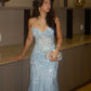 Dreamy Baby Blue Mermaid Sweetheart Neck Sequin Tulle Prom Dress Evening Dress SH7281