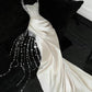 Shiny Sheath Sweetheart Neck Sequin Beaded Satin Prom Dress Evening Dress with Slit SH2537