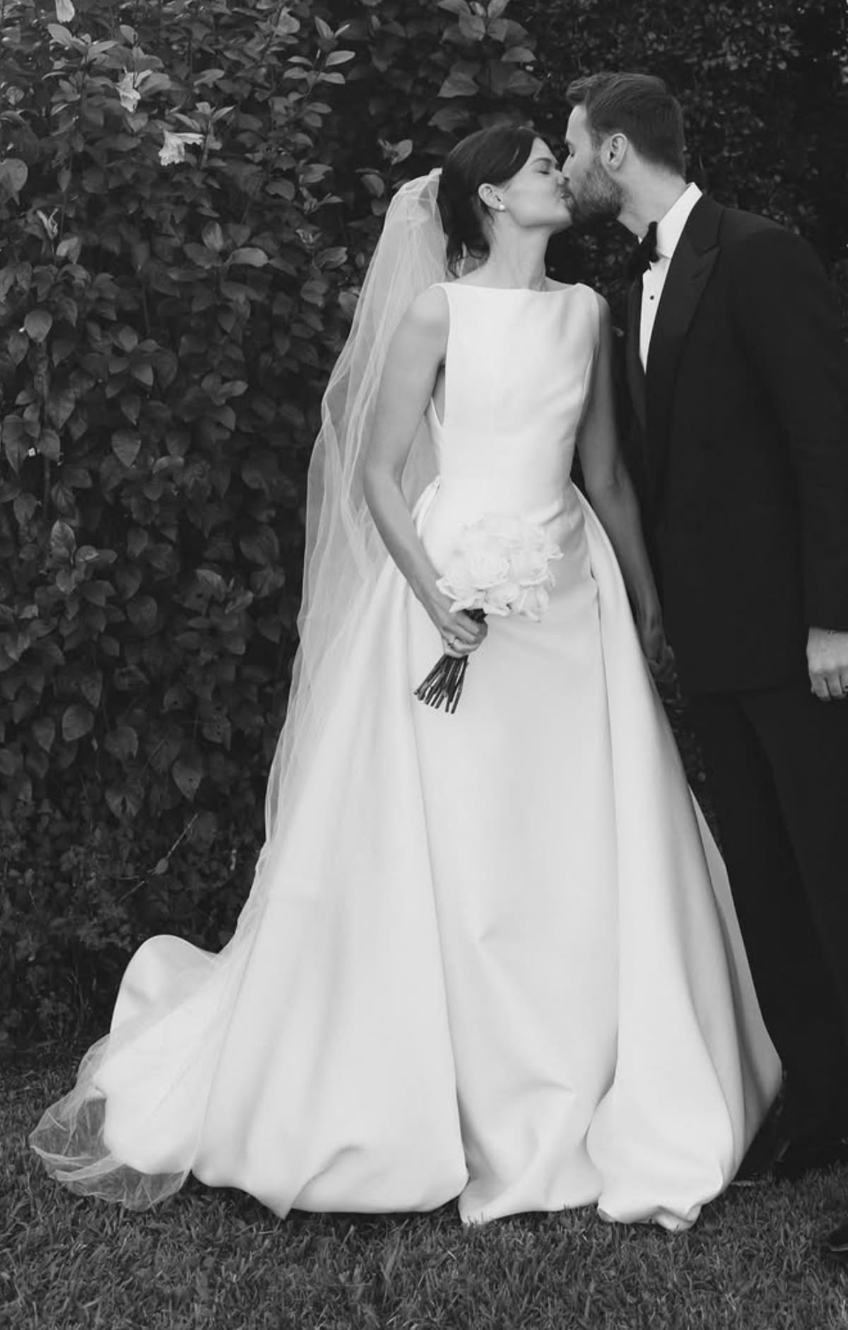 Classic Ball Gown White Satin Long Train Wedding Dress SH8582