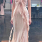 Pink Mermaid Spaghetti Strap Flowy Chiffon Long Prom Dress Evening Dress SH5751