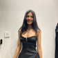 Sexy Black A Line Spaghetti Strap Lace Satin Homecoming Dress Outfits SH3980