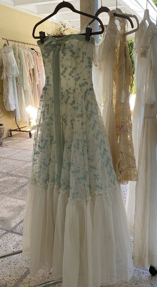 Pretty A Line Strapless Chiffon Appliques Birthday Party Dress Prom Dress Evening Dress SH4002