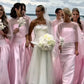 Gentle A Line Strapless White Tulle Satin Long Wedding Dress SH8456