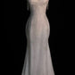 Elegant White Mermaid Spaghetti Straps Sequin Tulle Open Back Long Party Dress Date Dress SH3688