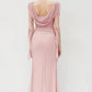 Pink Mermaid Strap Ruffle Chiffon Prom Dress Evening Dress SH5760