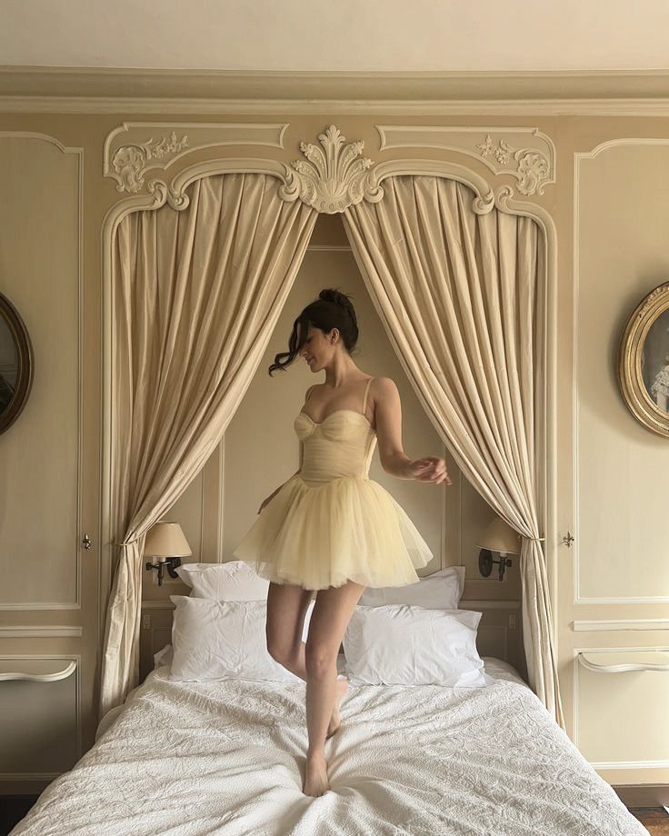 Sweety Yellow A Line Straps Tulle Short Prom Dress Homecoming Dress Outfits SH6723