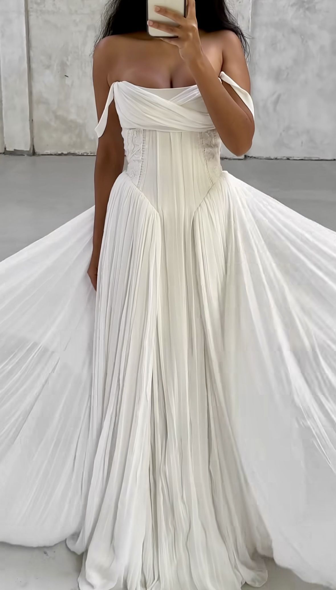 Simple Ivory A Line Spaghetti Strap Chiffon Long Prom Dress Wedding Dress SH8749