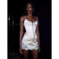 Cute Sheath Spaghetti Straps Lace Satin Short Prom Dress Birthday Dress SH4419