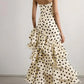 Classic Polka Dot A Line Sweetheart Neck Layered Chiffon Prom Dress SH5428