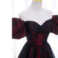 A-line Black Tulle Long Prom Dress Evening Dress SH1614